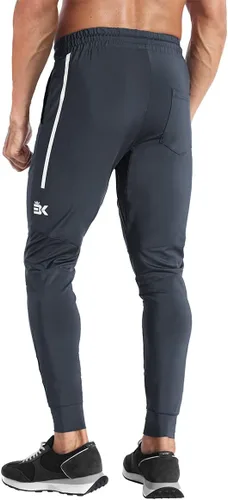 Miniatura 3 de BROKIG Pantalones deportivos ligeros para hombre, elásticos, de secado rápido, con bolsillos con cremallera