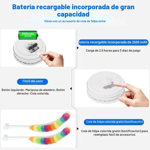 Miniatura 5 de Juguetes interactivos para gatos de interior, [Nuevamente actualizado] Juguetes recargables con activación táctil de escondite para gatitos