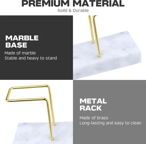 Miniatura 3 de Soporte para filtro de café, estante de mármol y latón, contenedor de filtro de café para cafetería/hogar/oficina, compatible con filtro de café