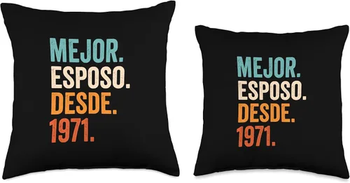Miniatura 3 de Mejor Esposo Desde 1971 55th wedding anniversary 55 years Throw Pillow