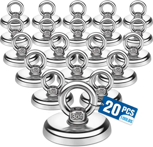 Miniatura 9 de E BAVITE Ganchos magnéticos, imanes de neodimio de tierras raras resistentes de 60 libras con orificio avellanado, perfectos para el hogar, cocina