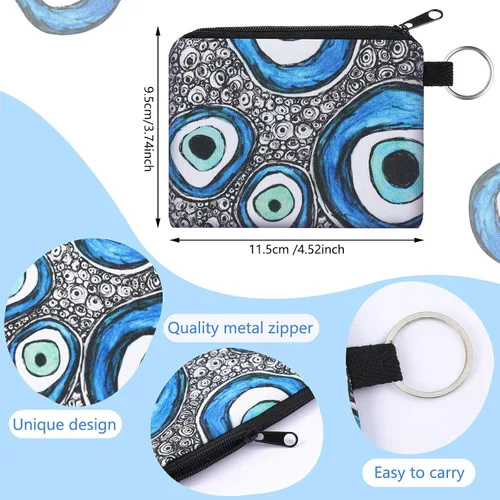 Miniatura 3 de 10 monederos pequeños, estilo bohemio, monedero, monedero, monedero, monedero con cremallera, para mujeres y niñas, Multicolorido