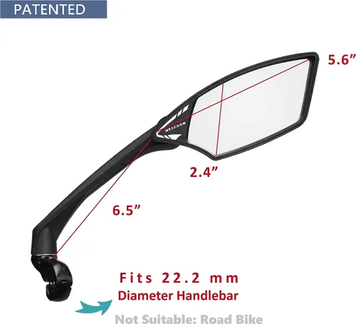 Miniatura 7 de Nueva lente de vidrio resistente a los arañazos, espejo de bicicleta para manillar, espejo retrovisor seguro giratorio, espejo de bicicleta