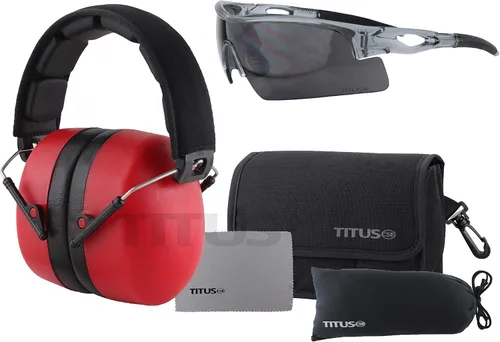 Miniatura 10 de TITUS 3 Series 37 NRR Protección auditiva con reducción de ruido y gafas de seguridad G20 All-Sport Z87.1 Combos Marco gris - Lente espejada