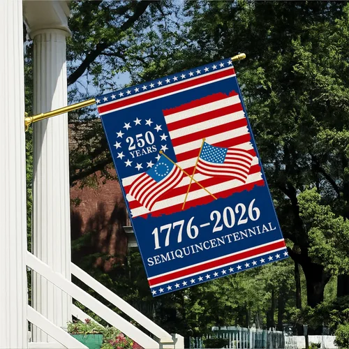 Miniatura 14 de Bandera de jardín del 250 aniversario de América, bandera conmemorativa patriótica de 250 años del 4 de julio, bandera de EE. UU. de 250 aniversario