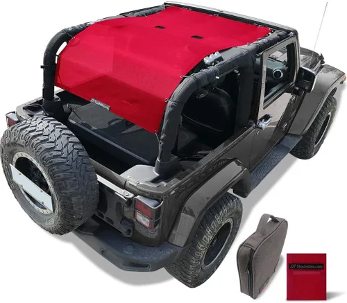 Miniatura 66 de Shadeidea JK - Parasol superior compatible con Jeep Wrangler JKU, cubierta de techo de malla suave (2007-2018) - Bloqueador de ruido de viento UV