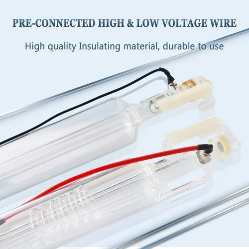 Miniatura 4 de MCWlaser 50W Tubo láser de CO2 de vidrio con tubo láser de vidrio de longitud 850mm Diámetro 55mm Tubo láser de 45-50W con cable de recubrimiento
