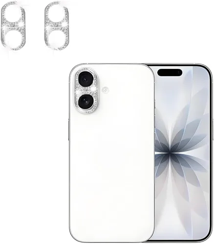 Miniatura 8 de [Paquete de 2] Protector de lente de cámara de cristal brillante para iPhone 11/iPhone 12 mini, cubierta de cámara trasera de diamante con purpurina