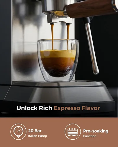 Miniatura 5 de Espresso Machine 20 Bar, Compact Coffee Maker with Milk Frother, Espresso Maker with 50oz Removable Water Tank for Home & Office, Coffee Machine for
