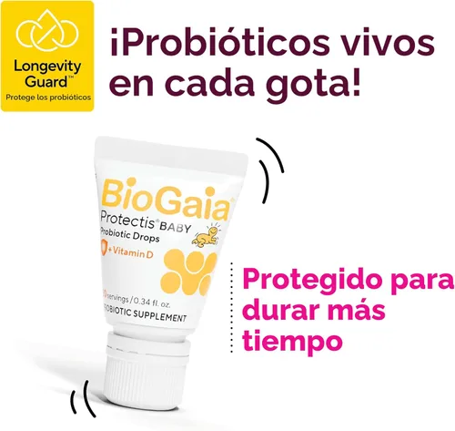 Miniatura 5 de BioGaia ProTectis Gotas probióticas para bebés Alivio de cólicos y gases + Vitamina D Seguro para recién nacidos Alivia el llanto