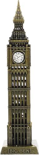 Miniatura 13 de HOMSFOU Big Ben Modelo Arquitectura Escultura Aleación Modelo de Edificio Ornamento para Decoración del Hogar Mesa Pantalla 7.08 Pulgadas Londres