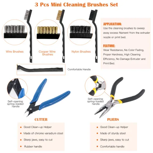 Miniatura 5 de El kit de herramientas de impresión 3D de 42 piezas incluye herramienta Depur, herramienta de limpieza y extracción con bolsa de almacenamiento