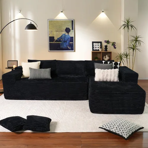 Miniatura 28 de ovios Sofá seccional Cloud de 96 pulgadas con chaise en forma de L, sofá modular moderno con asiento profundo, sofás tapizados para sala de estar