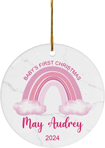 Miniatura 27 de FLOCHIL Adorno personalizado para la primera Navidad del bebé 2024 para niña, adorno personalizado de primera Navidad para bebés 2024 con nombre