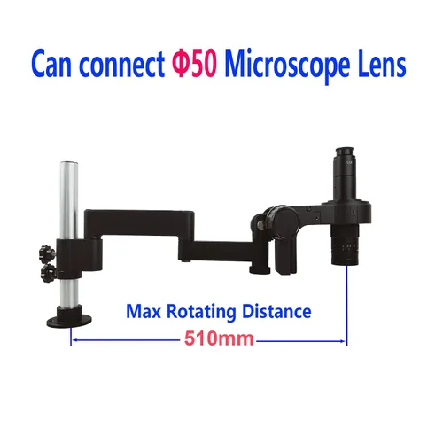 Miniatura 2 de Brazo giratorio universal articulado para microscopio, brazo de soporte para microscopio con abrazadera para microscopio profesional trinocular