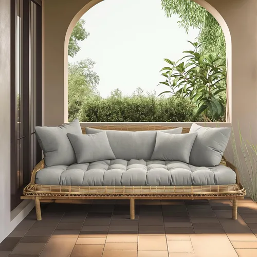Miniatura 5 de Focuprodu Cojín de banco personalizado, cojín de asiento de banco antideslizante, cojín de asiento de ventana de color/tamaño/lazos personalizados