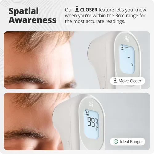 Miniatura 6 de Greater Goods Termómetro digital infrarrojo sin contacto para adultos, niños y bebés, termómetro de frente con agarre ergonómico, alarma de fiebre