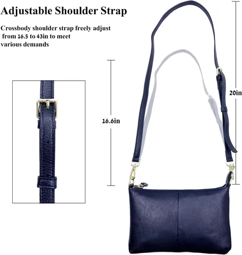 Miniatura 5 de Beurlike Cartera de cuero para mujer, bolso cruzado pequeño para teléfono