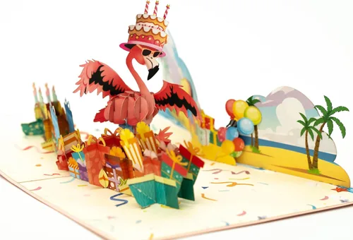 Miniatura 12 de Tarjeta de felicitación desplegable 3D – Tarjeta de pesca hecha a mano con lubina saltarina y lago escénico – Día del Padre, cumpleaños, jubilación