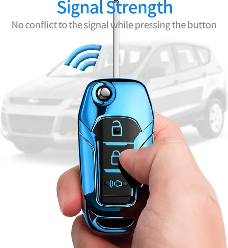Miniatura 5 de Tukellen Funda para llavero Ford de TPU suave, protección completa, compatible con Ford F150 F250 F350 F450 F550 Explorer Ranger Escape Key Shell