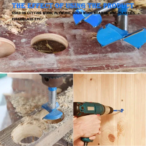 Miniatura 7 de Forstner Broca de taladro de 1.65 pulgadas / 1.654 in para carpintería, brocas de perforación de madera de carburo con mango hexagonal de 2/5