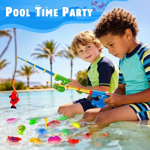 Miniatura 5 de CozyBomB™ Juego de juguetes de pesca magnética para niños Mesa de agua, bañera, piscina infantil, fiesta, caña con red, peces de plástico