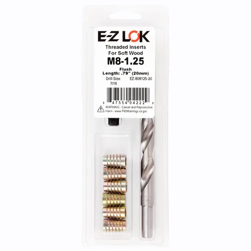 Miniatura 22 de Kit de reparación de rosca hexagonal E-Z para insertos roscados embutidos de madera blanda 5/16-18 x 25mm, taladro, herramienta de instalación