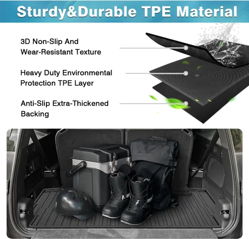 Miniatura 4 de Mixsuper Forro de carga para Rivian R1S 2022-2024 2025, alfombrilla para maletero para todo tipo de clima, para accesorios R1S, alfombrilla