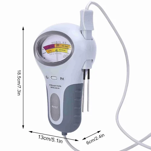 Miniatura 3 de Probador de calidad del agua, probador eléctrico de piscina PC-102B CL2 y probador para piscina, spa, analizador de calidad de agua con sonda, kit