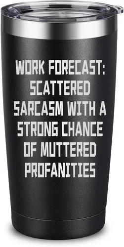 Miniatura 14 de ARIABLE World's Okayest Employee 20oz Stainless Steel Tumbler - Laser Engraved Funny Employee Gift, Double Wall Vacuum Insulated Coffee Cup with Lid