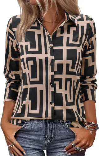 Miniatura 7 de siliteelon Camisas de vestir con botones para mujer, camisas de vestir de manga larga, algodón de corte clásico