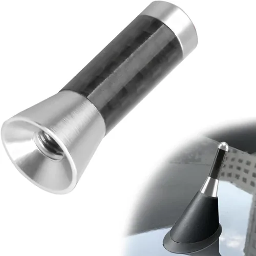 Miniatura 11 de Antena corta para automóvil, antena de radio de aleación de aluminio rechoncha de 1.37 pulgadas con tornillos y juntas de goma, mini antena aérea