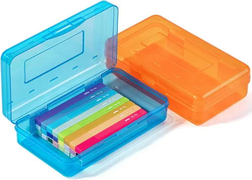 Miniatura 38 de Mr. Pen - Cajas de lápices transparentes, paquete de 6, 7.9 x 4.5 x 2.4 pulgadas, azul transparente, tapa hermética, organizador de cajas de lápices