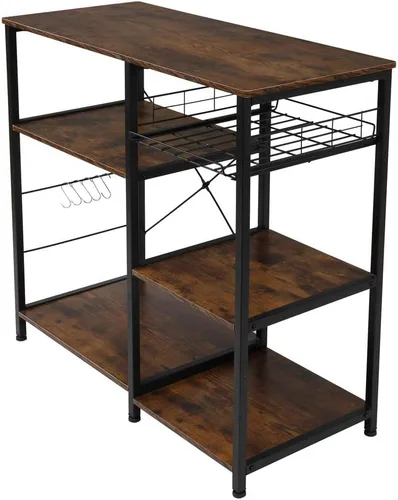 Miniatura 4 de Estante de cocina para hornear y microondas con estantes ajustables para electrodomésticos, estante de almacenamiento de electrodomésticos