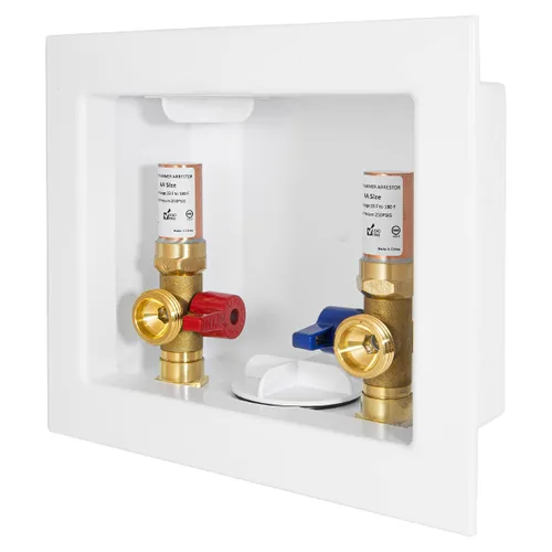 Miniatura 7 de EFIELD Caja de salida para lavadora con drenaje central, 1/2 pulgada CPVC x 3/4 pulgadas MHT (conexión CPVC de 1/2 pulgada), blanco, con pararrayos