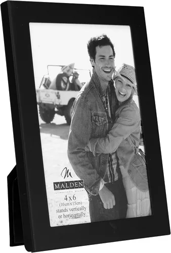 Miniatura 2 de Malden International Designs - Marco de fotos de metal negro mate, 4 x 6 pulgadas, color negro