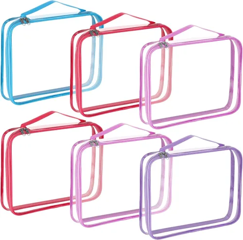 Miniatura 11 de Sanwuta 6 paquetes de bolsas de almacenamiento para juguetes, estuches organizadores de PVC con cremallera, contenedor impermeable