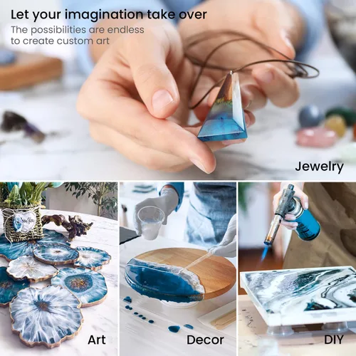 Miniatura 5 de Arteza Kit de resina epoxi, juego de recambio de 24 piezas, suministros y materiales atractivos para manualidades, accesorios de resina incluye 2