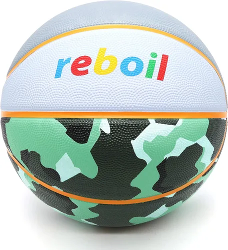 Miniatura 2 de Premium Rubber/Leather Basketball - Kids & Youth, Size 3/4/5/6/7 Camuflaje/gris degradado