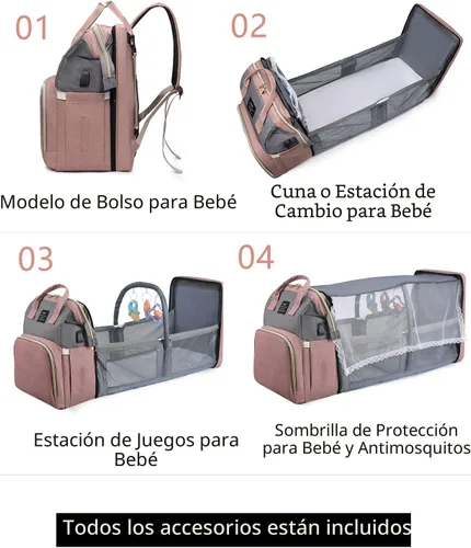 Miniatura 2 de Mochila de pañales azul para mamá: bolsas de bebé grandes con cambiador para niños pequeños, niñas, mujeres, papá, mamá, hombres, mochila de viaje