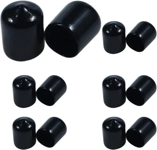 Miniatura 9 de Acocony Tapones de goma redondos de 1 pulgada, tapones de plástico de PVC flexible para agujeros redondos, color negro, paquete de 12