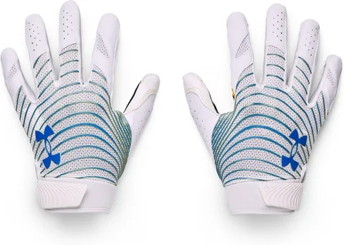 Under Armour Guantes Blur para hombre (XXL, blanco/azul/amarillo taxi), Amarillo, blanco