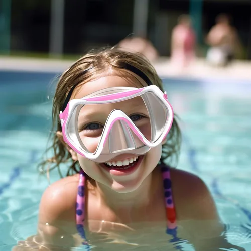 Miniatura 4 de Kids Swim Mask Goggles, Swimming Dive Snorkel Mask with Nose Cover Fabric Strap for Kids Boy Girls
