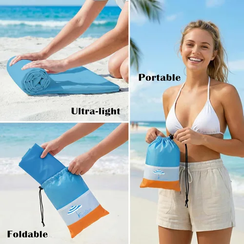 Miniatura 6 de Famstar Beach Blanket Oversized Extra Large 78"X81"/10'X9',Waterproof Sandproof Beach Blanket 2-8 Adults Lightweight Durable for Travel Camping