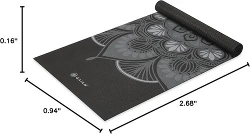 Miniatura 6 de Gaiam - Tapete de yoga con estampado, antideslizante para ejercicio y fitness para todo tipo de yoga, pilates y ejercicios en el suelo Tinta mística