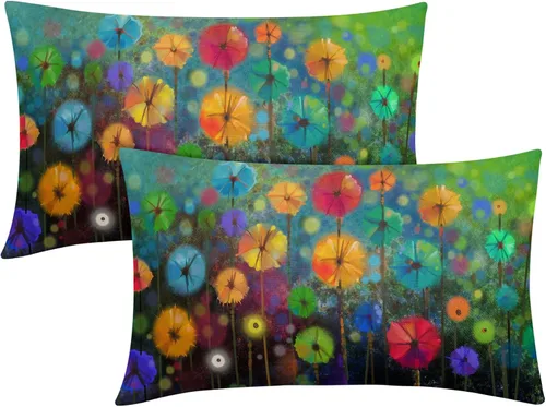 Miniatura 52 de Juego de 2 fundas de almohada de plantas verdes de 18 x 18 pulgadas, diseño de hojas de helecho botánico verde salvia, primavera, verano, vintage