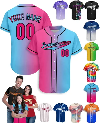 Miniatura 43 de Camiseta de béisbol personalizada para hombres, mujeres y niños con nombre, número y logotipo, camisetas de sóftbol personalizadas, S-4XL