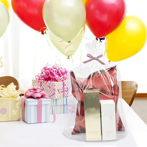 Miniatura 6 de Morepack Bolsas Grandes de Celofán de Fondo Plano, 100 Piezas 12x4x16 Pulgadas Bolsas de Regalo de Celofán Transparentes de Fondo Plano con Ataduras