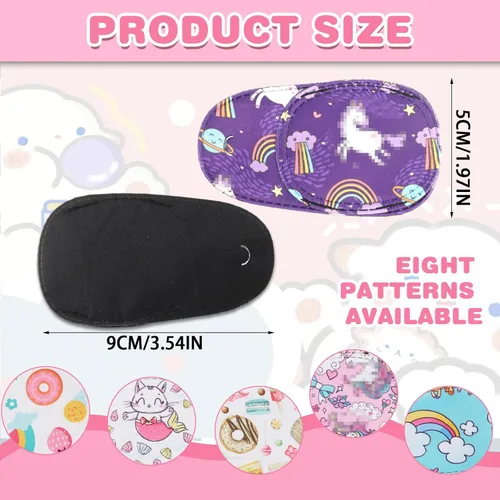 Miniatura 3 de Lusofie Parches cómodos para los ojos de los niños para el tratamiento de la ambliopía (Lazy Eye) – Divertidos diseños coloridos, se adapta a ambos