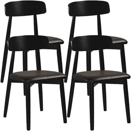 Miniatura 33 de YVYKFZD Solid Wood Dining Chairs, Armless Dining Room Chair Set, Leather Upholstered Kitchen Chairs, Comfy Side Chair with Curved Back, for
